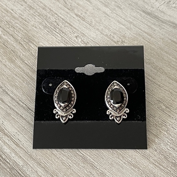 gems tv Jewelry - Smoky Quartz Champagne Diamonds and Silver Earrings
